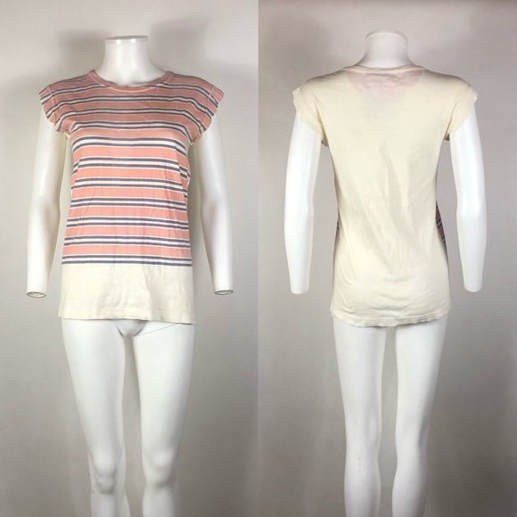 Rare Vtg Maison Martin Margiela Striped Artisanal Line 0 Tee S - Tops